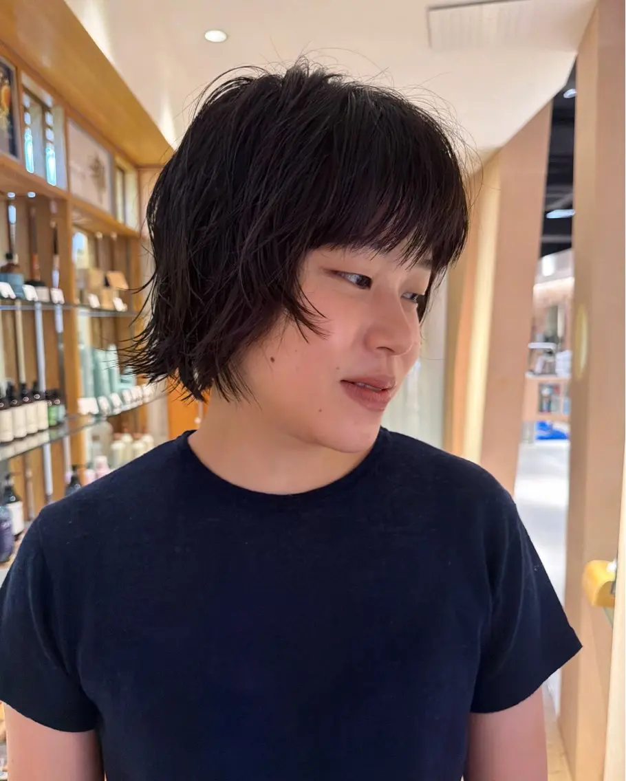 ミディアム パーマ 吉永 琴香のヘアスタイル