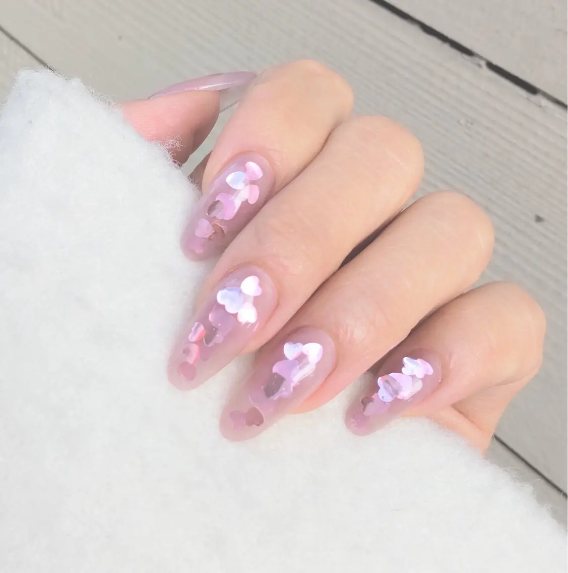 ネイル ゴールド ハート ピンク 赤色 ハンドネイル Éva nail MARIのネイルデザイン