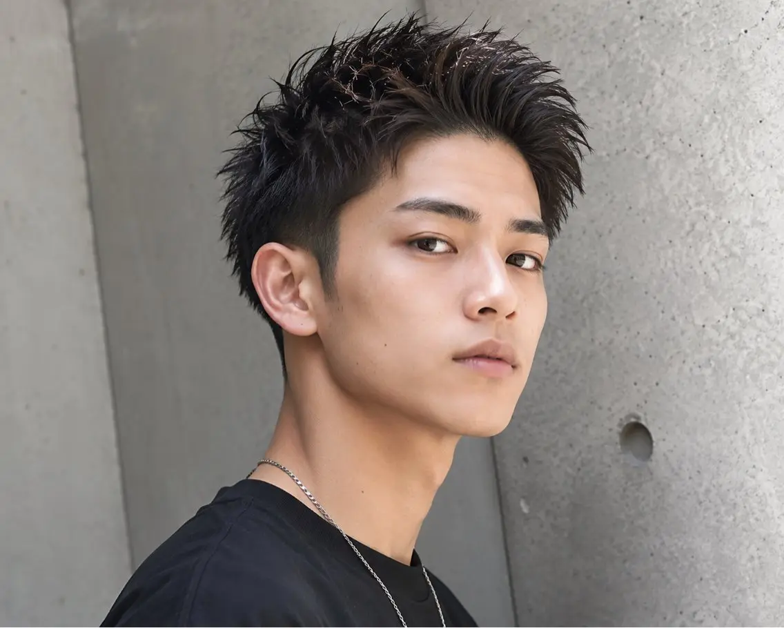 メンズ アップバング 松竹 汰空のヘアスタイル