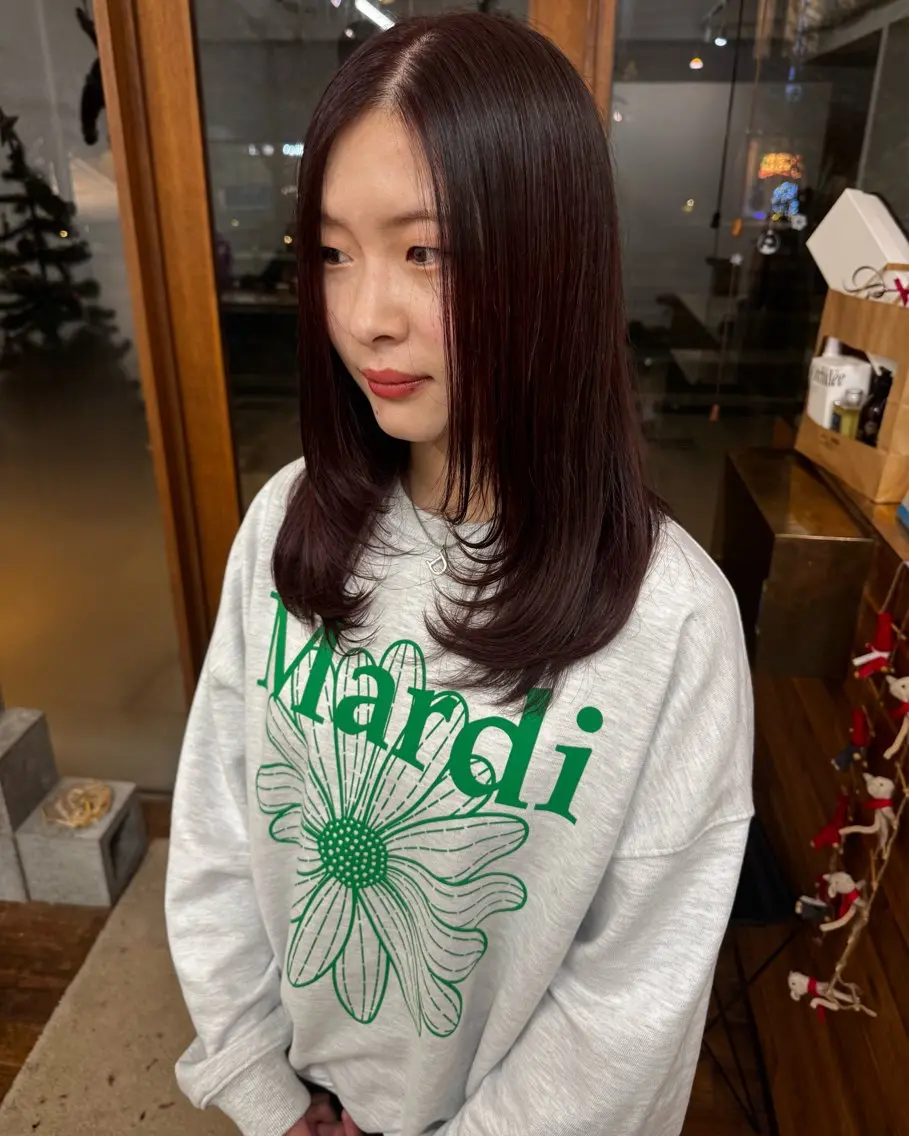 セミロング カラー ヘアカラー たけかわ みちのヘアスタイル