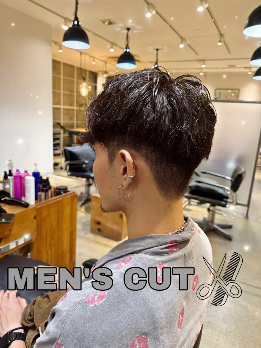 パーマ メンズ フェードカット 刈り上げ ショートカット♡YU KI♡のヘアスタイル