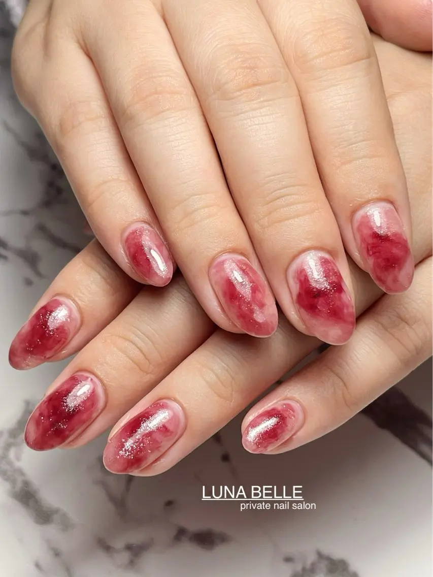 ネイル ボルドー ニュアンスネイル LUNA BELLEのネイルデザイン
