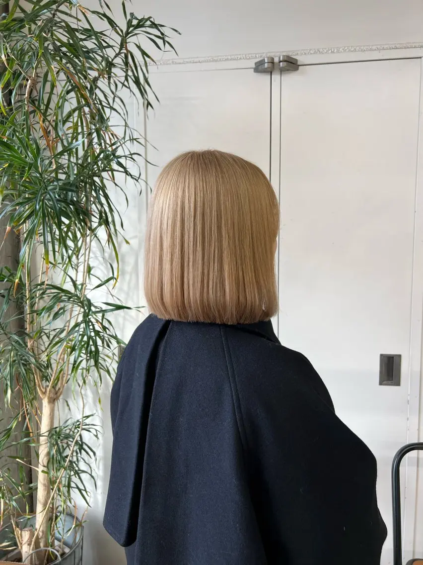 ミディアム カラー カット ヘアカラー トリートメント azumi/グレー ジュ/オリーブ/縮毛のヘアスタイル