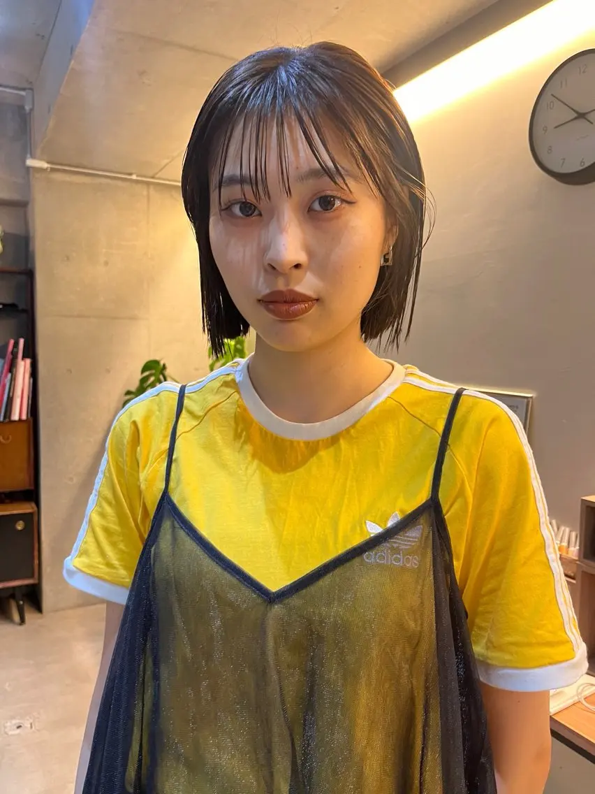 ショート ボブレイヤー ボブ 顔まわりレイヤー ハイレイヤー 韓国風ヘア レイヤーカット\ウル フ chinatsuのヘアスタイル