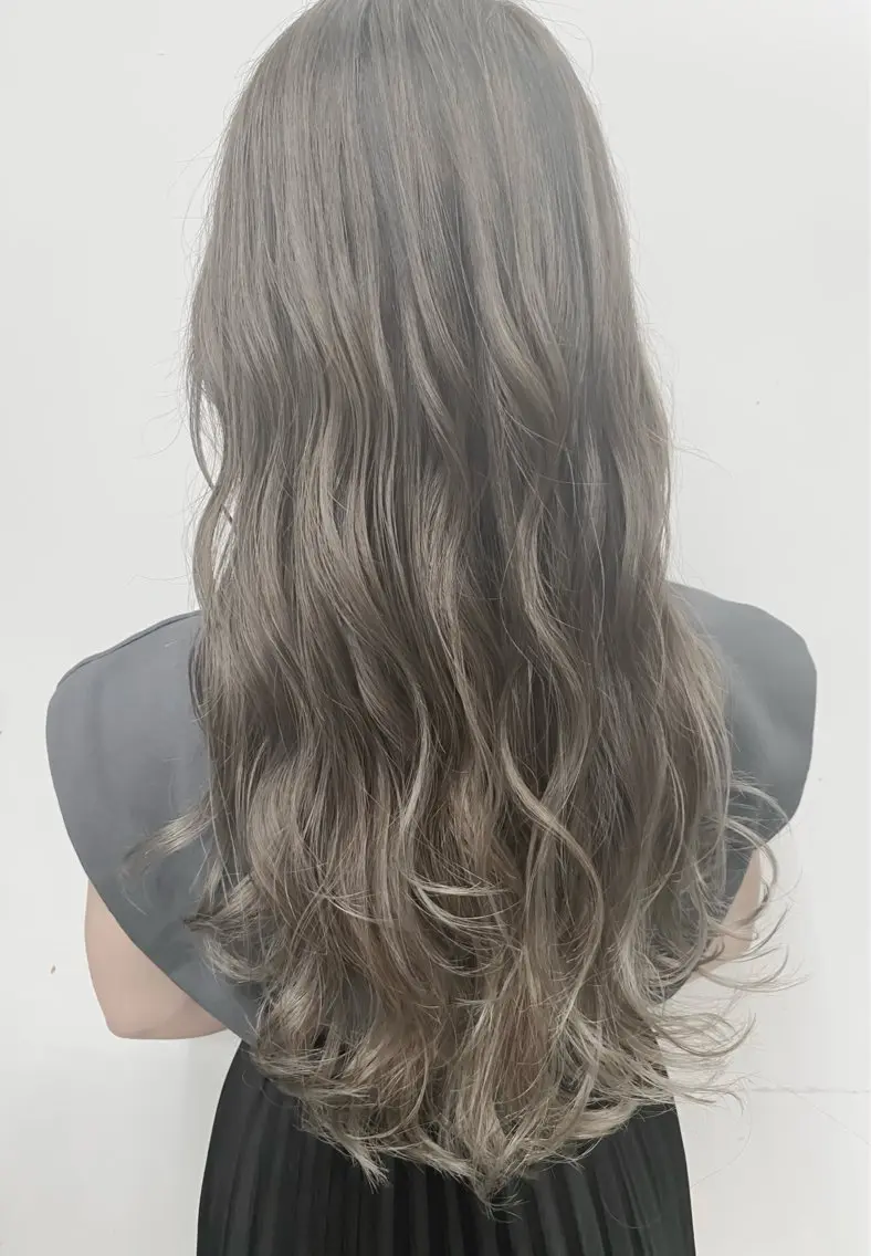 ロング カラー ヘアアレンジ バレイヤージュ ブリーチ ケアブリーチ 透明感カラー ハイライトカラー バレイヤージュ 藤沢 ハイライト竹内ケンゴのヘアスタイル