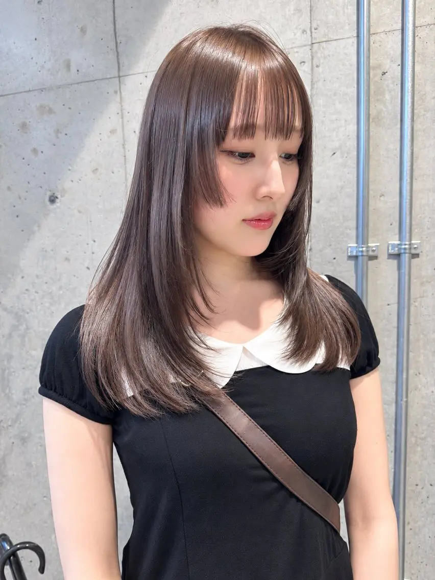 セミロング カラー ブラウンカラー レイヤーカット カット ヘアカラー 縮毛矯正 トリートメント 〽️magico/ ウルフDaiki〽️のヘアスタイル