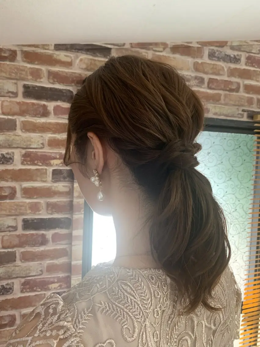 ヘアアレンジ ポニーテール a moのマツエク・マツパデザイン