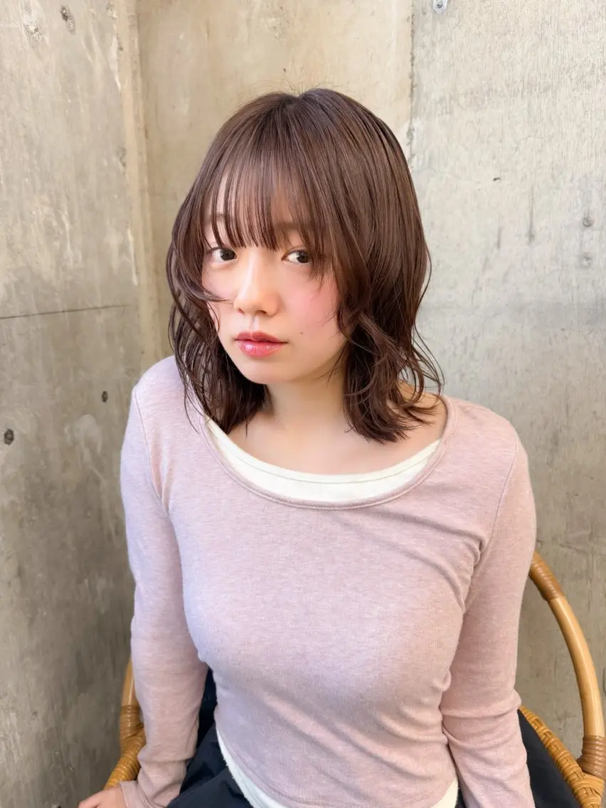 ミディアム カラー カット ヘアカラー トリートメント 🪐レイヤー/抜け感 カラー/加野彩果🪐のヘアスタイル