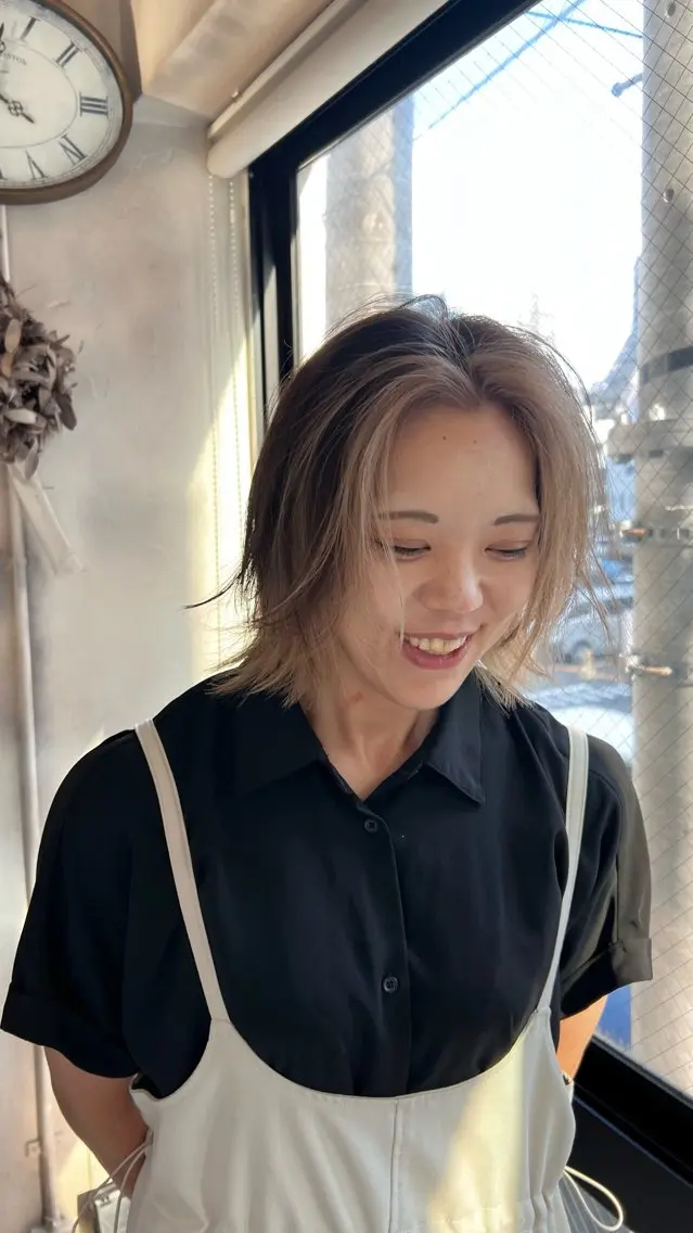 ミディアム ミストバング ウルフカット 北内 登真のヘアスタイル