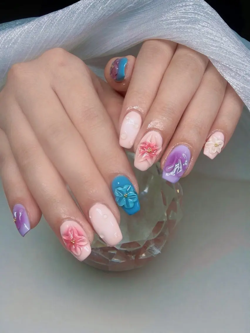 ネイル アートネイル オーロラネイル チークネイル 長さ出し フットネイル ハンドネイル Chan nailsのネイルデザイン