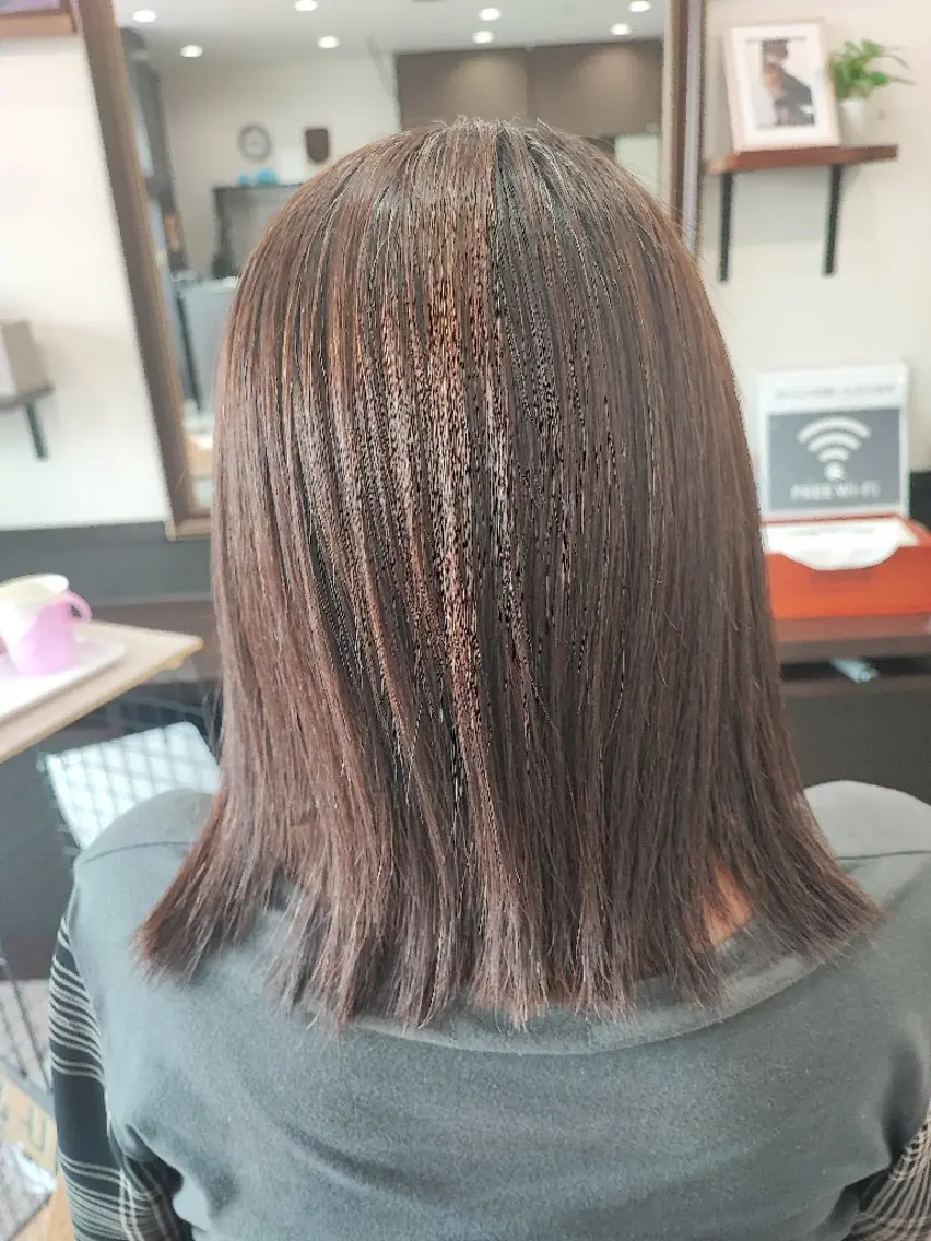 セミロング くせ毛 髪質改善 縮毛矯正 Re:ju HAIR えのきのヘアスタイル