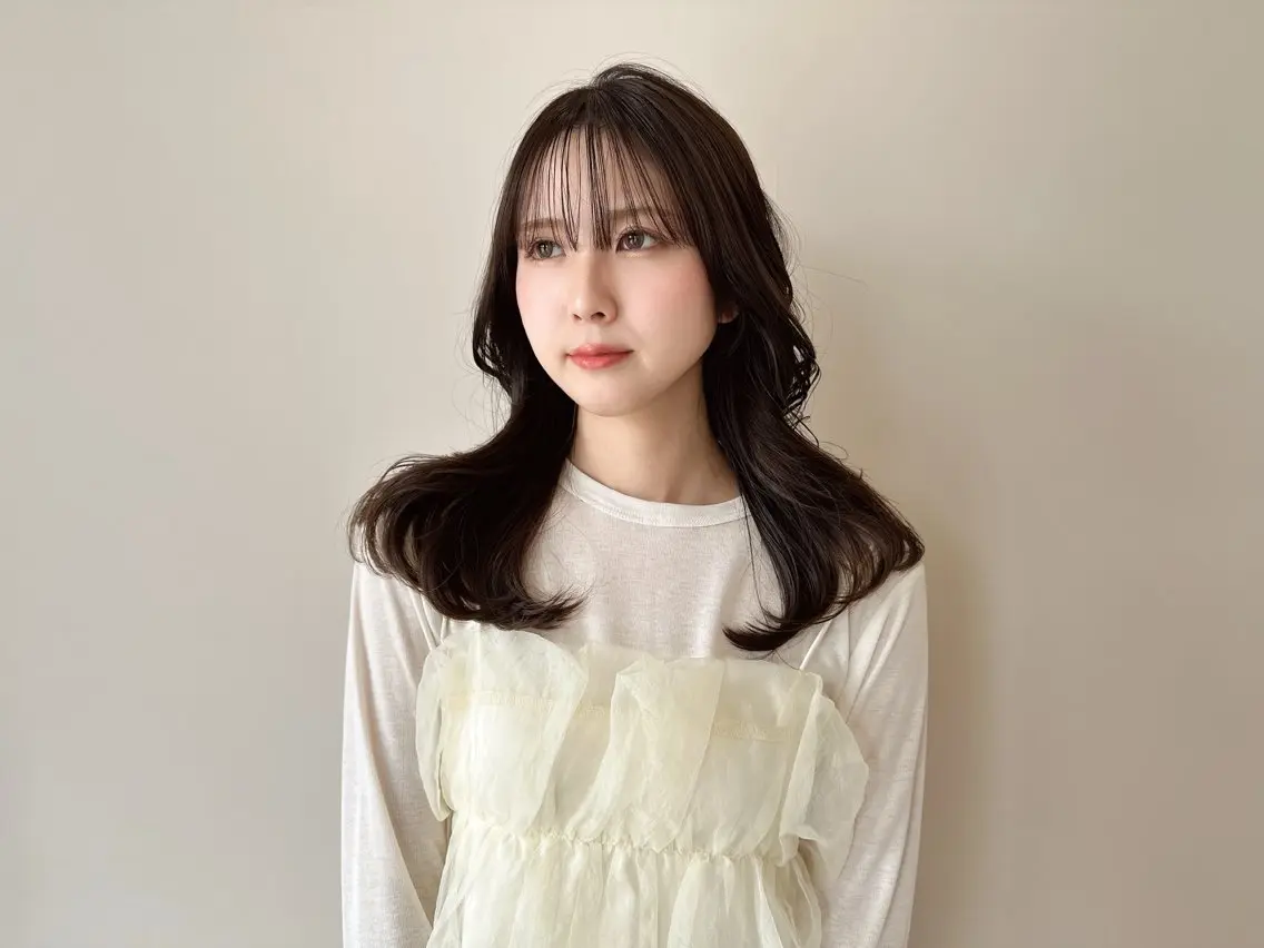 セミロング カット ヘアカラー 須川源太/YUWON レイヤーカット/韓国のヘアスタイル