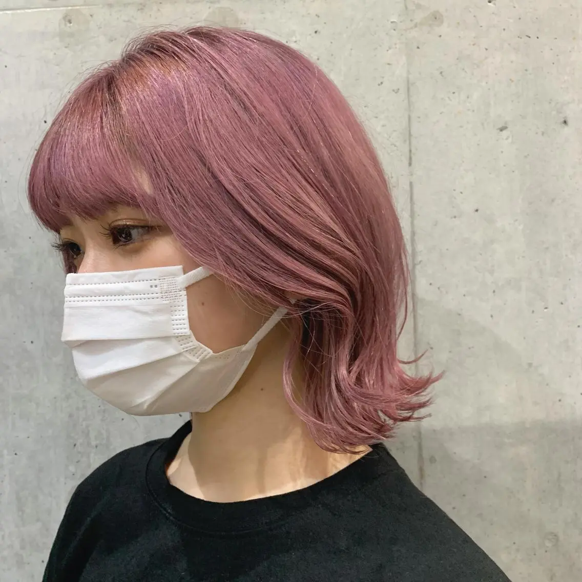 ミディアム カラー アッシュ アッシュグレー アッシュグレージュ バレイヤージュ ミストバング 韓国ヘア 🦋KIRA🦋のヘアスタイル
