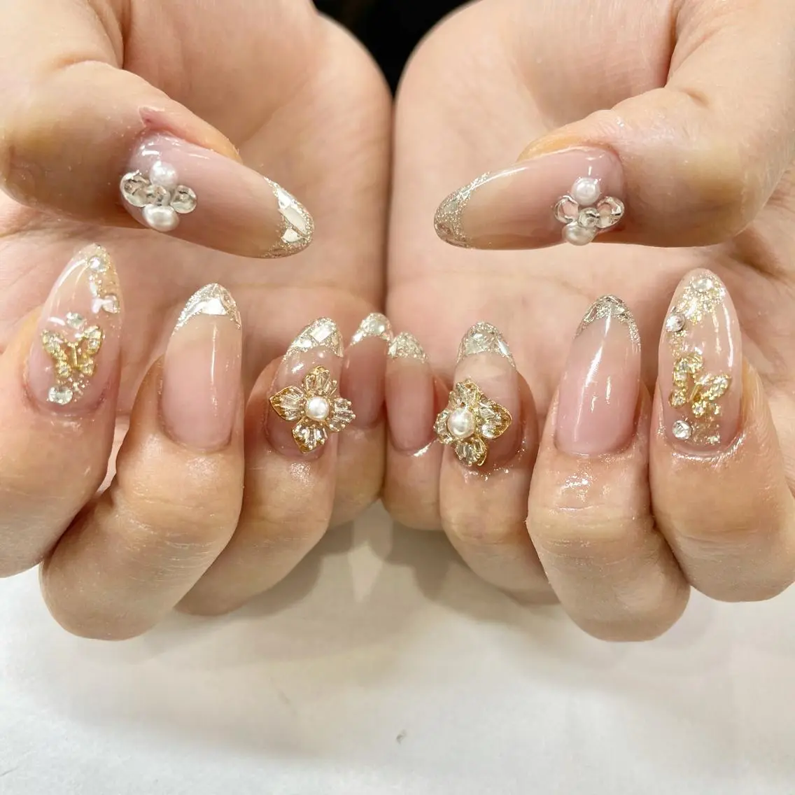 ネイル フレンチネイル ガラスフレンチ 🎀AYAKO 🎀中韓ネイルのネイルデザイン