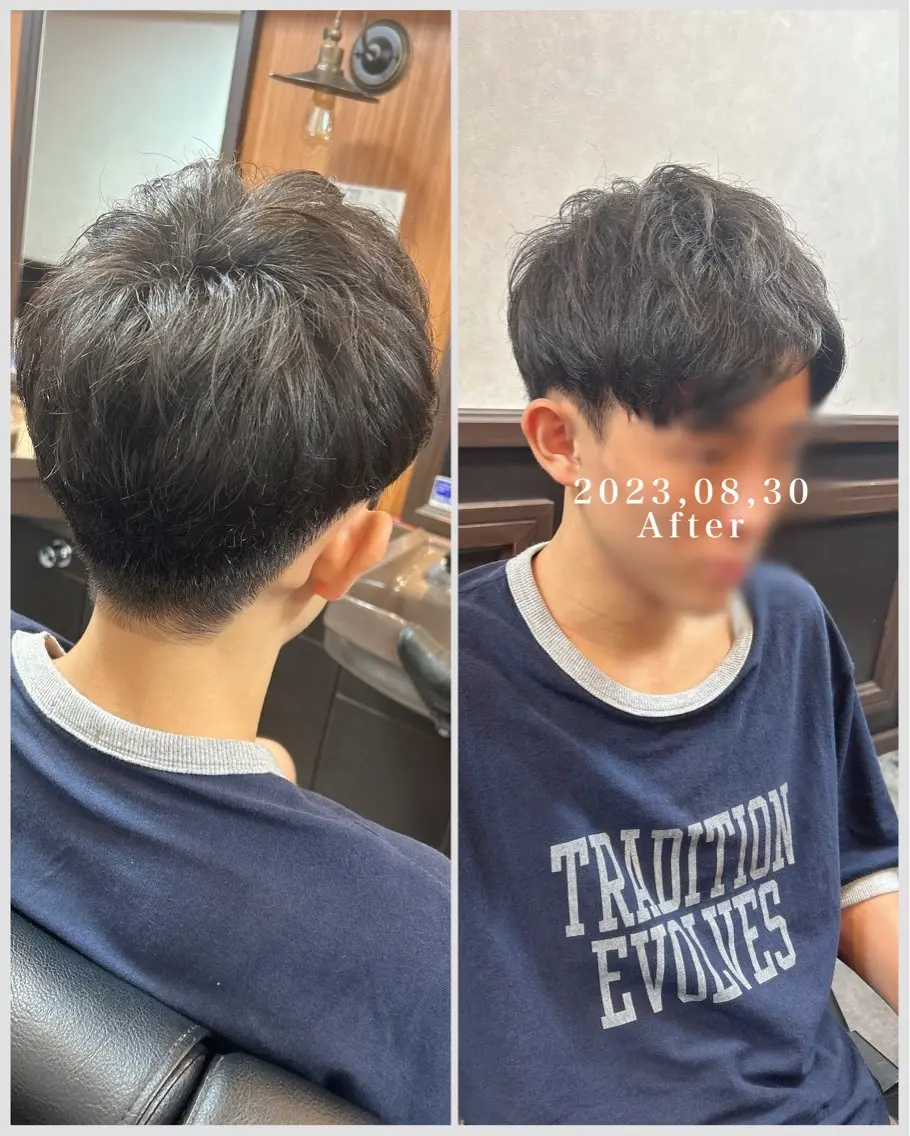 ショート メンズ アップバング ツーブロック 深野 茜のヘアスタイル