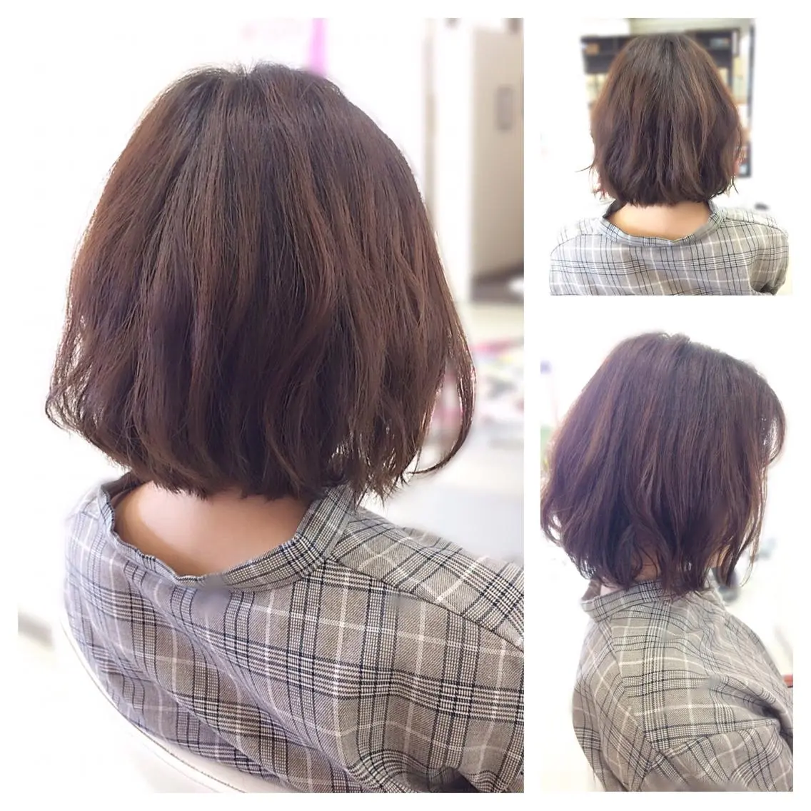 ミディアム 切りっぱなしボブ ボブ カット トリートメント Hair VERDEのヘアスタイル