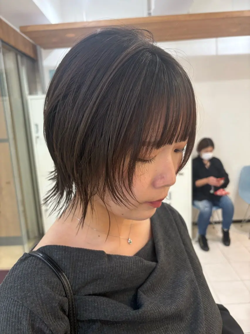 ショート ボブレイヤー ボブ レイヤーカット カット ヘアカラー トリートメント レイヤー/透明感 カラー/ユウカのヘアスタイル