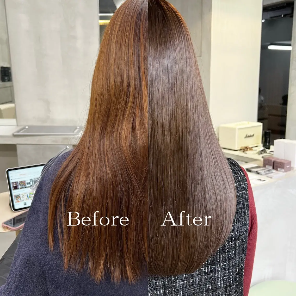 セミロング カット トリートメント ヘッドスパ カット無料/髪質改善 髪質根本改善/艶髪のヘアスタイル