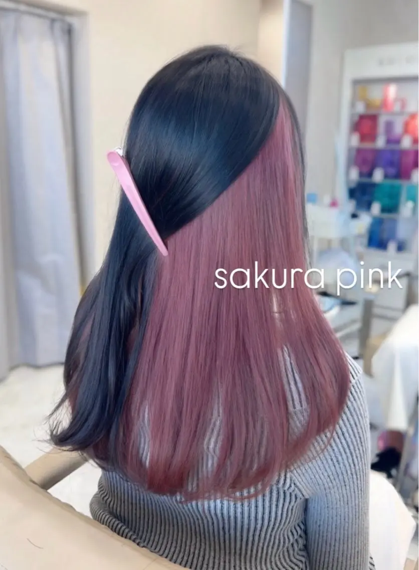 ロング カラー ヘアアレンジ ブリーチ ケアブリーチ インナーカラー ピンクカラー カット ヘアカラー 加藤あいり/大人 可愛いモテカラー♡のヘアスタイル