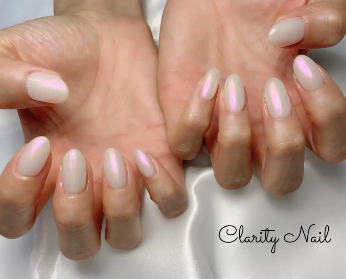 ネイル オーロラネイル ワンカラーネイル ハンドネイル Clarity Nailのネイルデザイン
