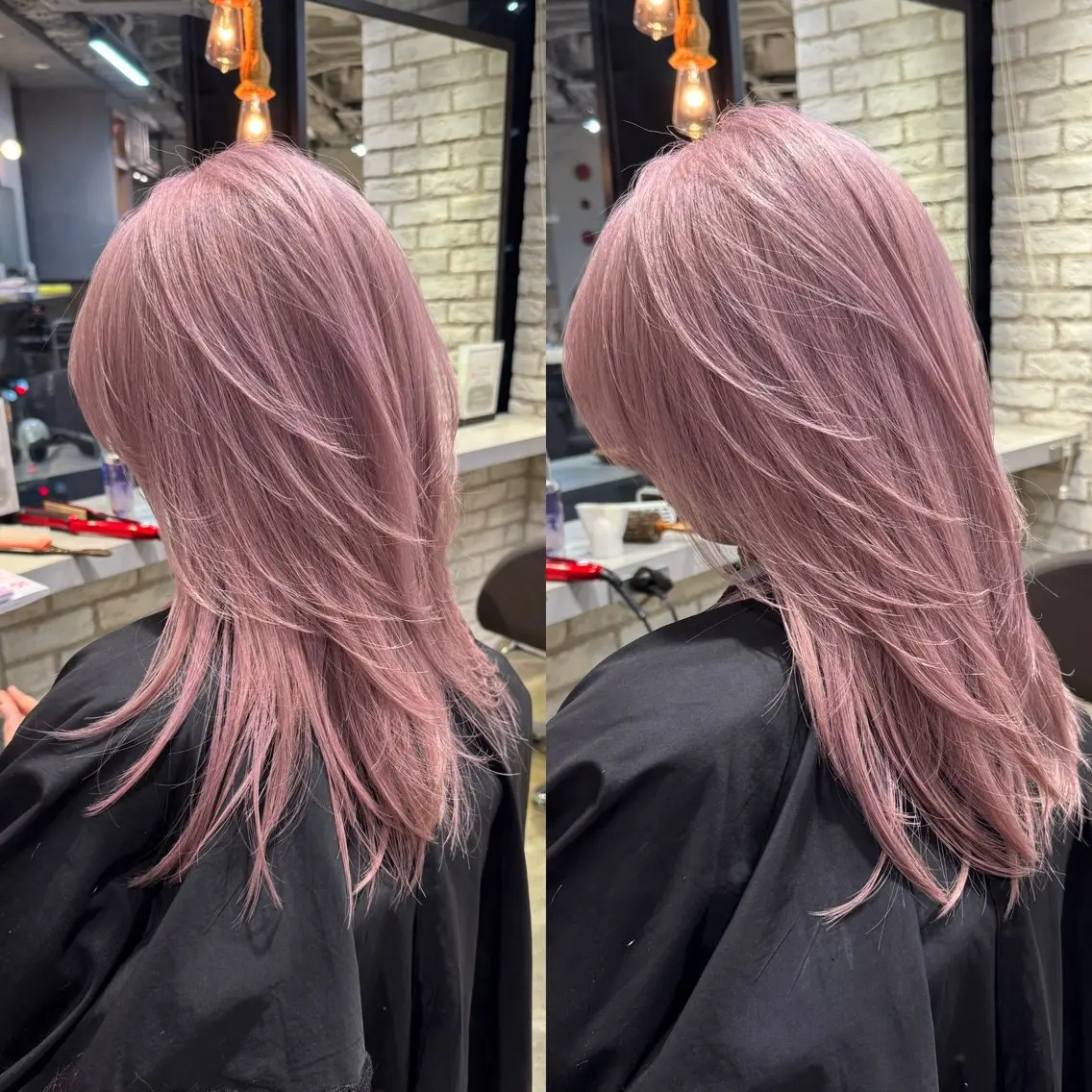 ミディアム カラー ブリーチ レイヤーカット トレンド似合わせ /店長キドヨシキのヘアスタイル