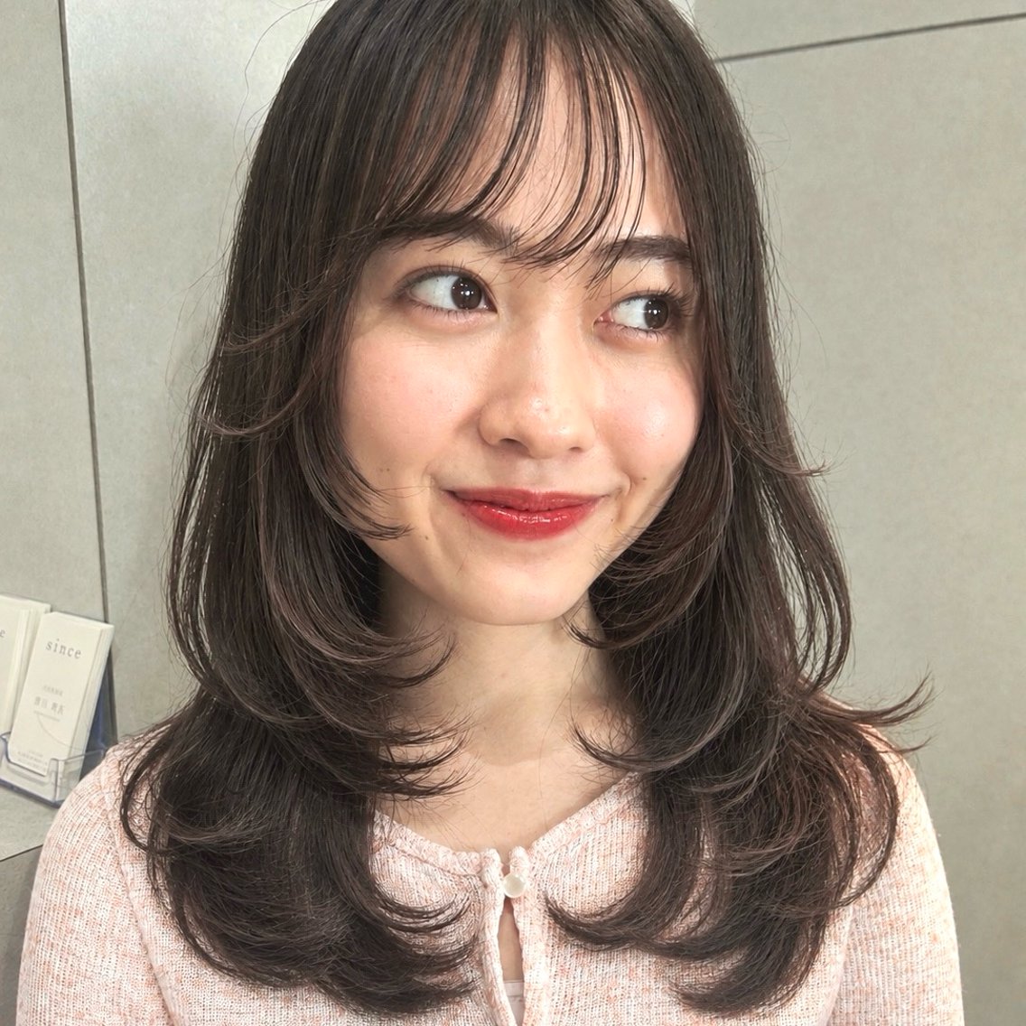 ミディアム レイヤーカット カット ヘアカラー 似合わせカット/ヘア セット/MIHO🎀のヘアスタイル