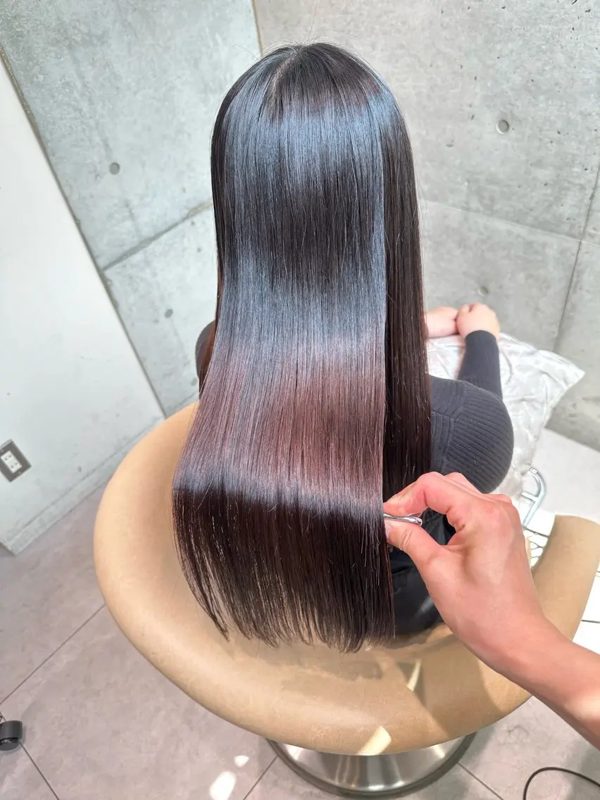 ロング カット 縮毛矯正 トリートメント 《髪質改善✖️オリー ブ🧸》小嶋拓也のヘアスタイル