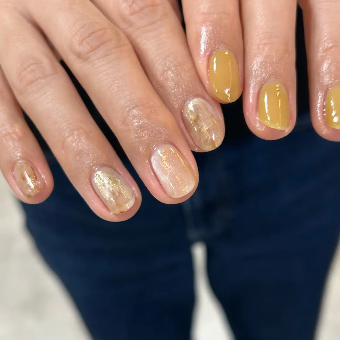 ネイル ジェルネイル ミラーネイル ニュアンスネイル パラジェル 春ネイル ハンドネイル shio ♡ 26日空きありのネイルデザイン