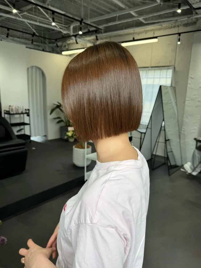 似合わせカット＋ケアカラー【5センチ以上切らせていただける方でボブかショートスタイルにさせていただける方のみ】動画撮影有の写真