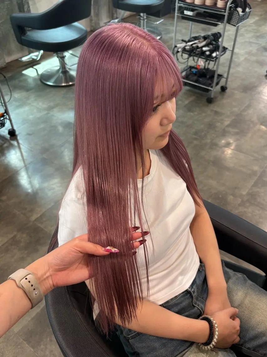 ロング カラー ヘアカラー ハイトーン 横浜💞ミオのヘアスタイル