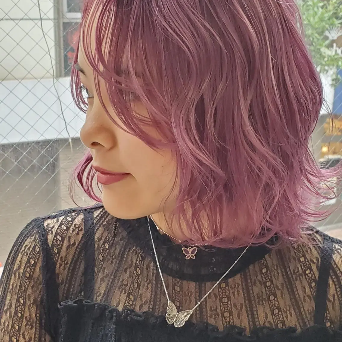 ミディアム ヘアアレンジ カラー ピンクカラー カット ヘアカラー トリートメント ナカシマ  アユミのヘアスタイル