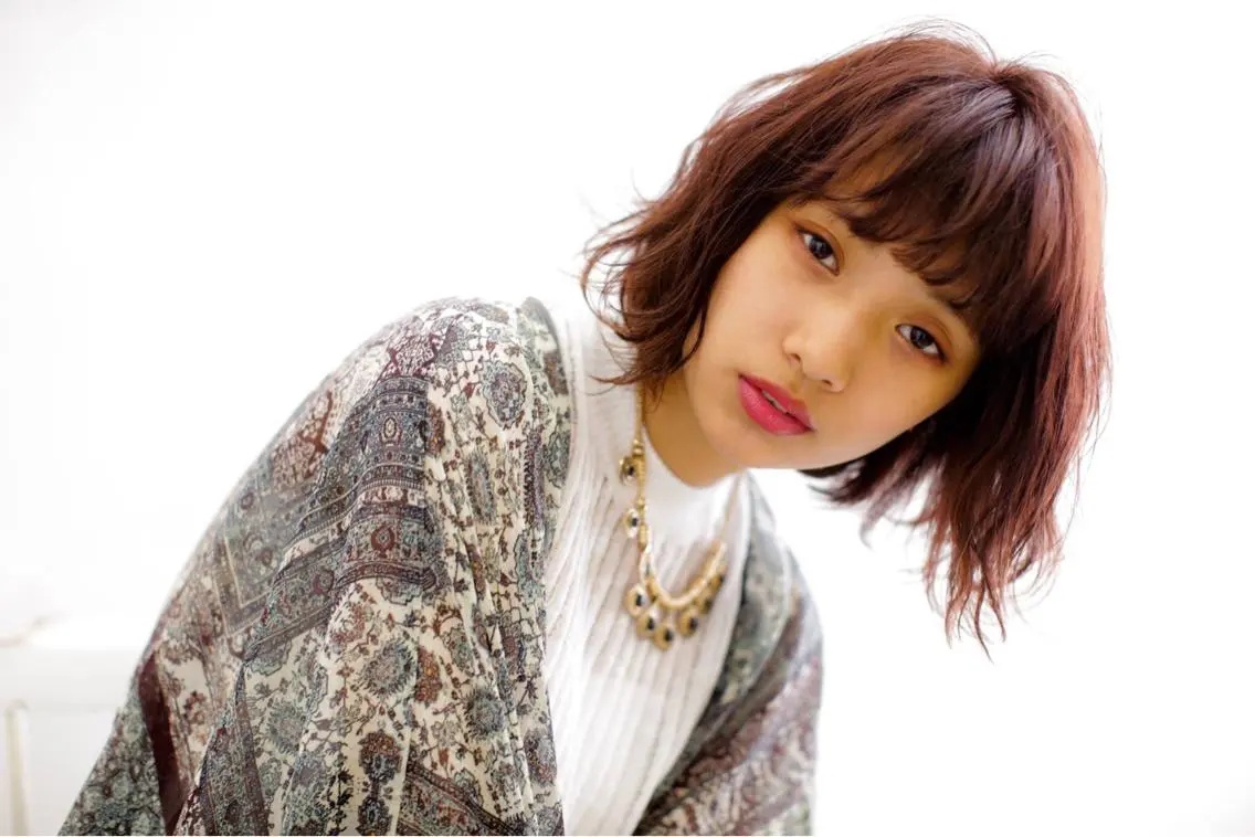 ショート ミディアム セミロング カラー パーマ ヘアアレンジ シールエクステ/ 似合わせカット/里深のヘアスタイル