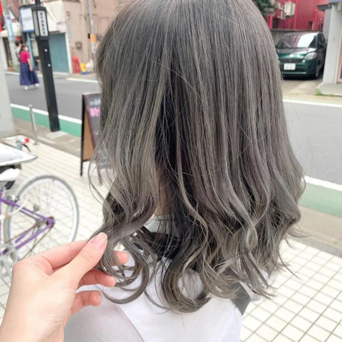 ロング カラー ヘアアレンジ ハイトーン特化 川井優汰のヘアスタイル