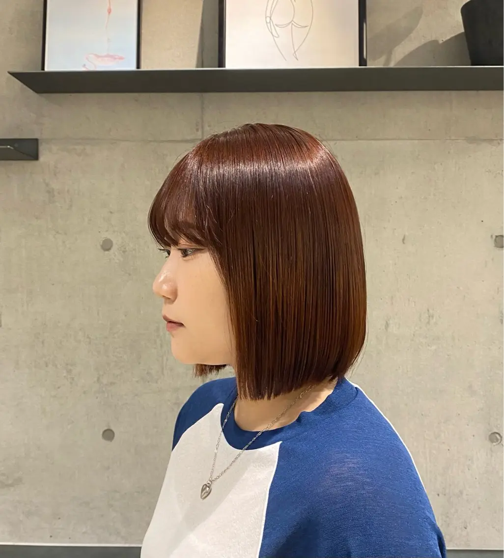 ショート カラー ヘアアレンジ ヘアカラー トリートメント ボブ艶モテカラー🫧 カリンのヘアスタイル