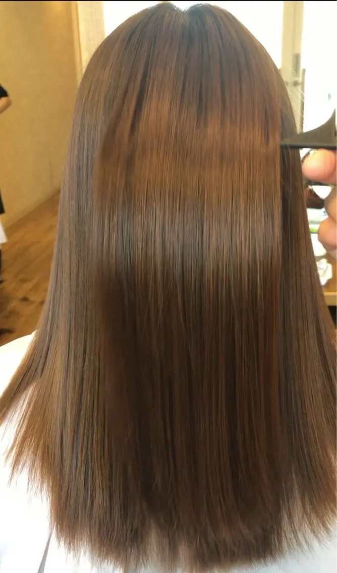 ロング 縮毛矯正 トリートメント 森川 美保のヘアスタイル