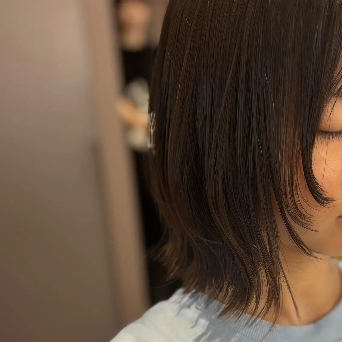 ミディアム ボブレイヤー ボブ 顔周りカット レイヤーカット カット 🎼レイヤー/透明感 カラー/nene♬のヘアスタイル