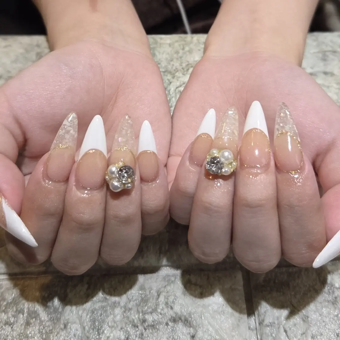 ネイル クリアネイル フレンチネイル ガーリー スカルプネイル ハンドネイル RounGe町田店 🧸大谷のネイルデザイン