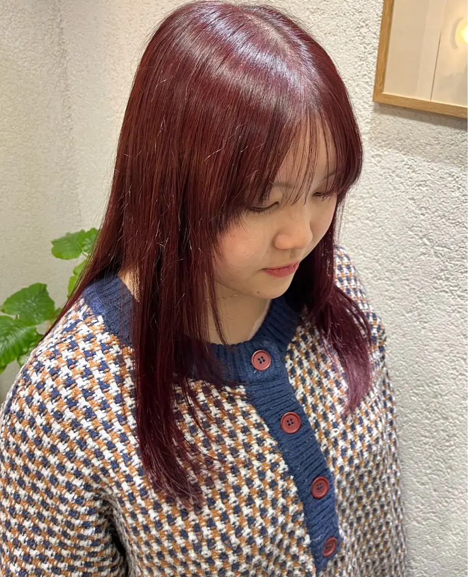 ロング カラー 透明感カラー ピンクカラー ローズカラー 本田 茜のヘアスタイル