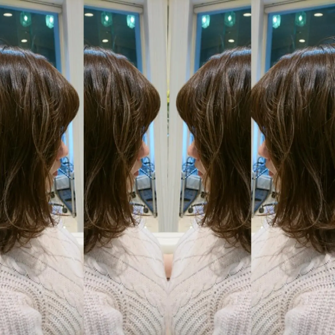 セミロング カラー ハイライトカラー ハイライト 社内カット講師・店長 菅原賢一のヘアスタイル