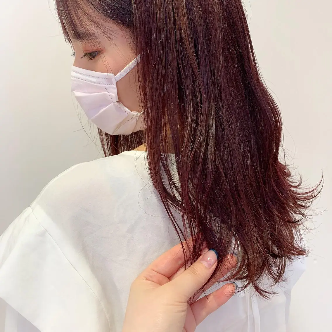 ミディアム カラー カット 縮毛矯正 トリートメント Tamagawa Sakiのヘアスタイル