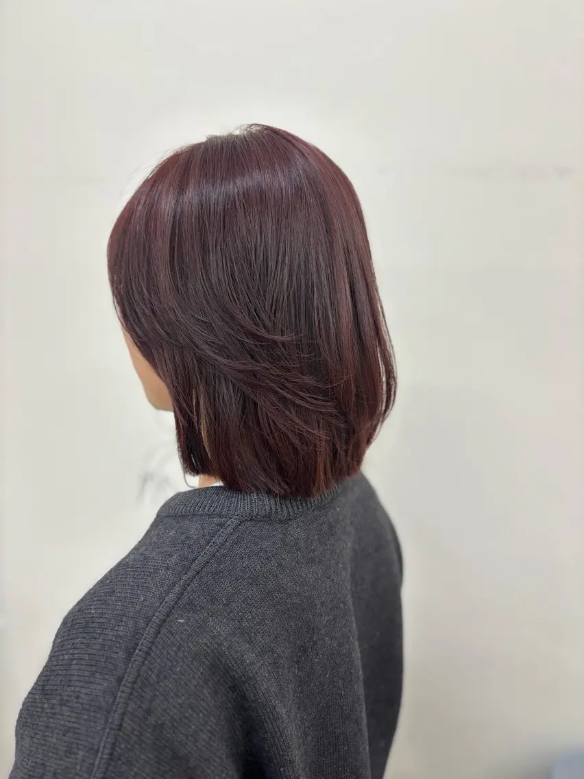 ミディアム カラー カット ヘアカラー トリートメント 似合わせ美髪ヘア✨ 天王寺．阿倍野🌈のヘアスタイル