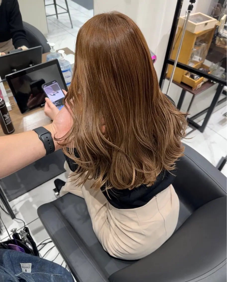 セミロング カラー ベージュカラー カット ヘアカラー トリートメント ノンダメージ髪質改善 カラー💎/KURAのヘアスタイル