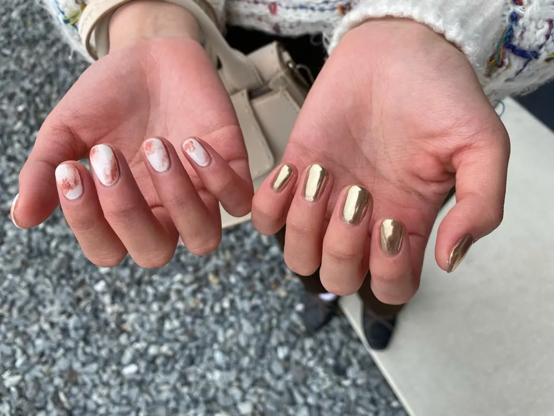 ロング ネイル ミラーネイル plaire sojaのネイルデザイン
