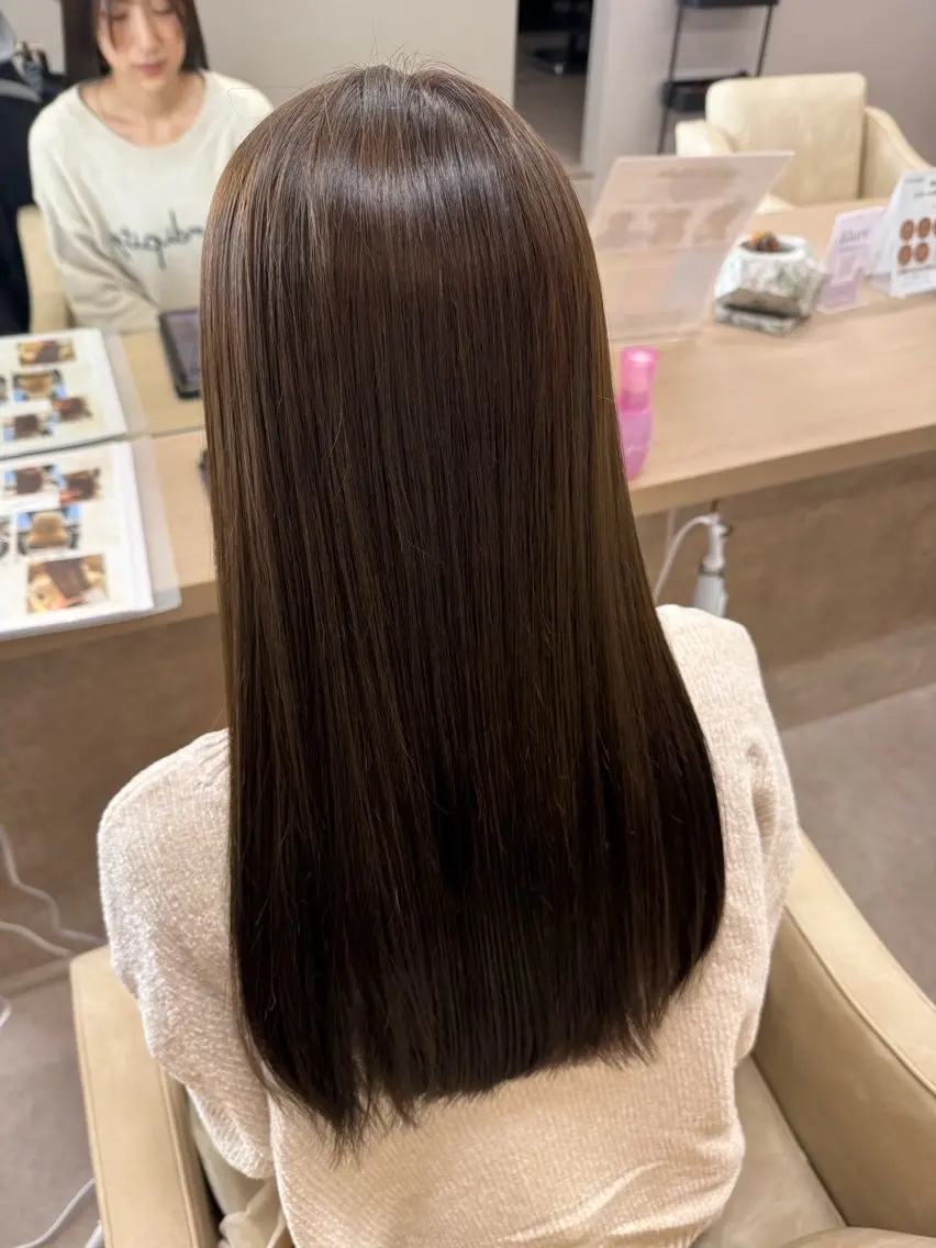 ロング カット ヘアカラー トリートメント ともか/美髪透明感 カラー/顔周りカットのヘアスタイル