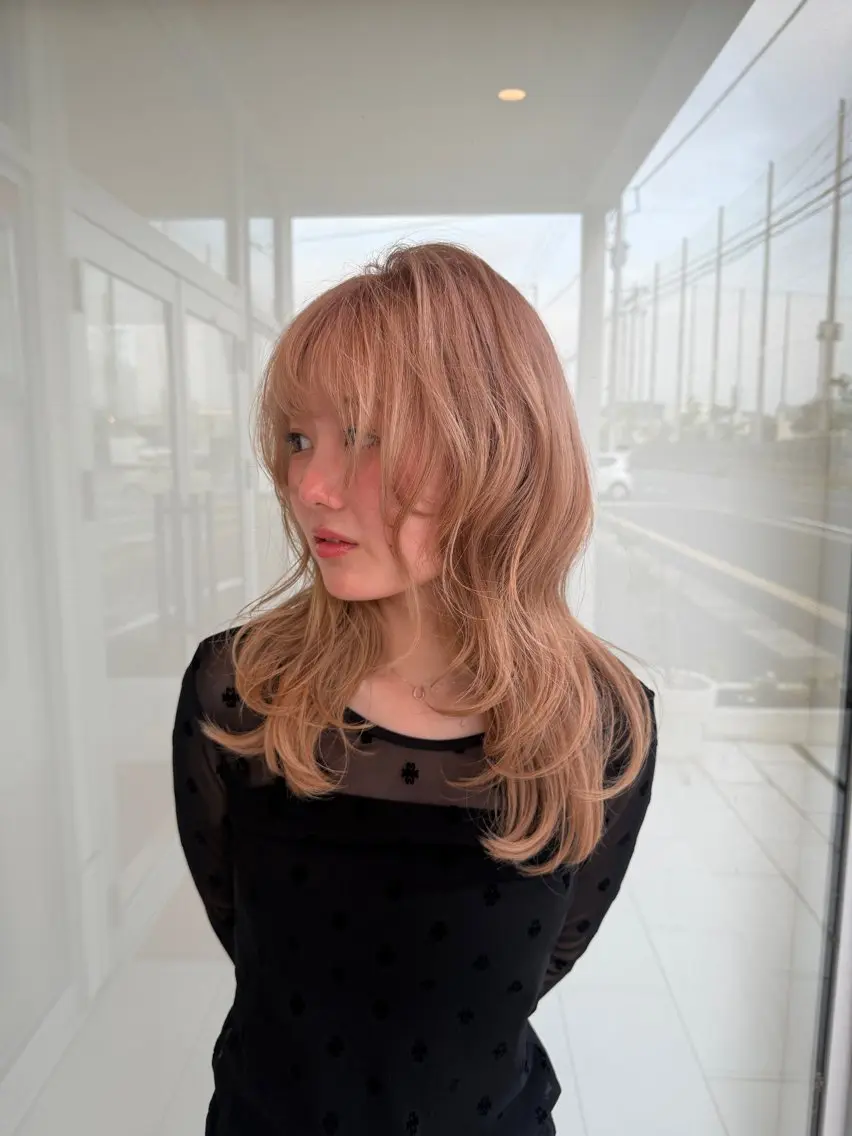 ミディアム カラー ヘアアレンジ ヘアカラー トリートメント ヒナ𓍯 ブリーチ/カラーのヘアスタイル