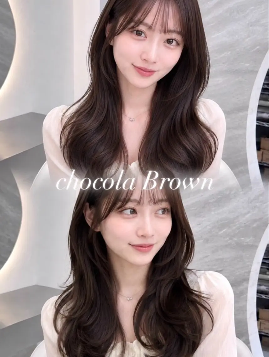 セミロング カラー ヘアアレンジ 黒髪 ブルーカラー ブルーブラック ブラウンカラー ショコラブラウン カット ヘアカラー 🖤kana韓国ヘア 艶髪カラー特化🖤のヘアスタイル