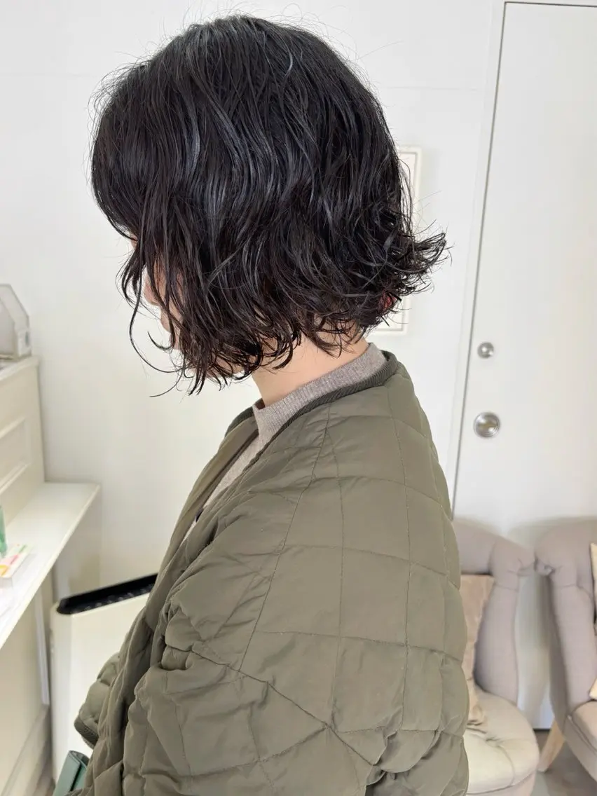 ショート パーマ カット パーマ トリートメント 齋藤 咲のヘアスタイル