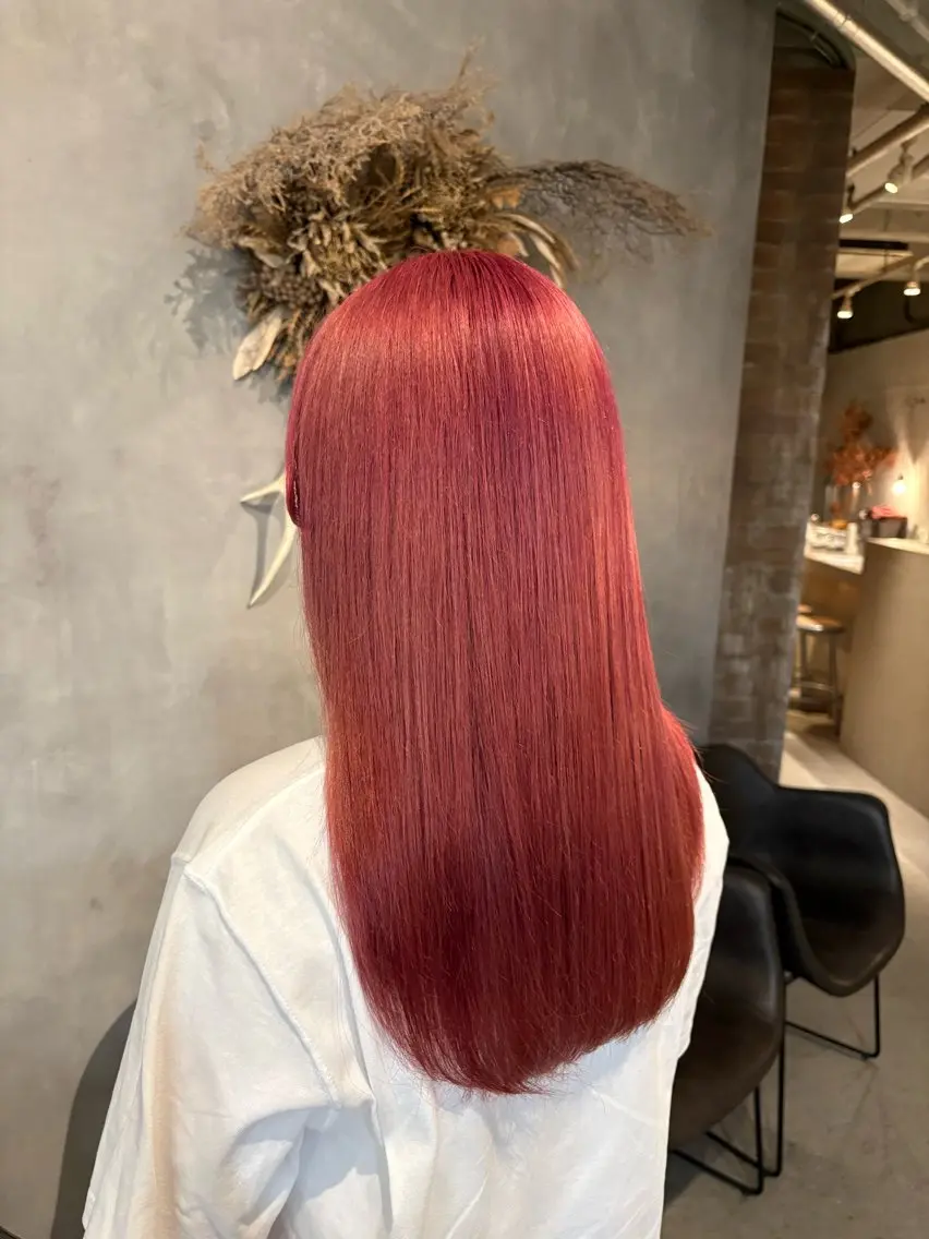 ロング カラー ブリーチ ピンクカラー カット ヘアカラー 🌸艶カラー/似合わ せカット/サクラ🌸のヘアスタイル