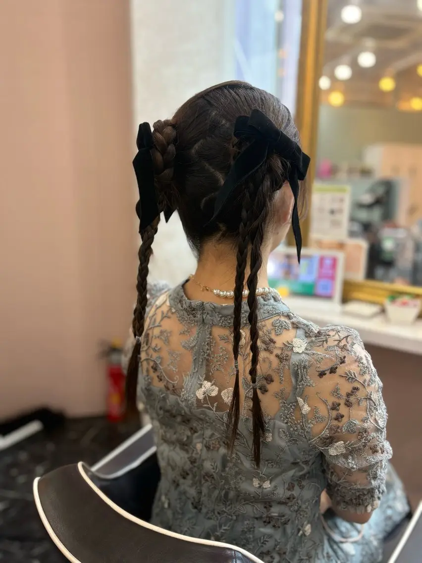 ロング ヘアセット 暗髪艶カラー/ 髪質改善TR/maiのヘアスタイル