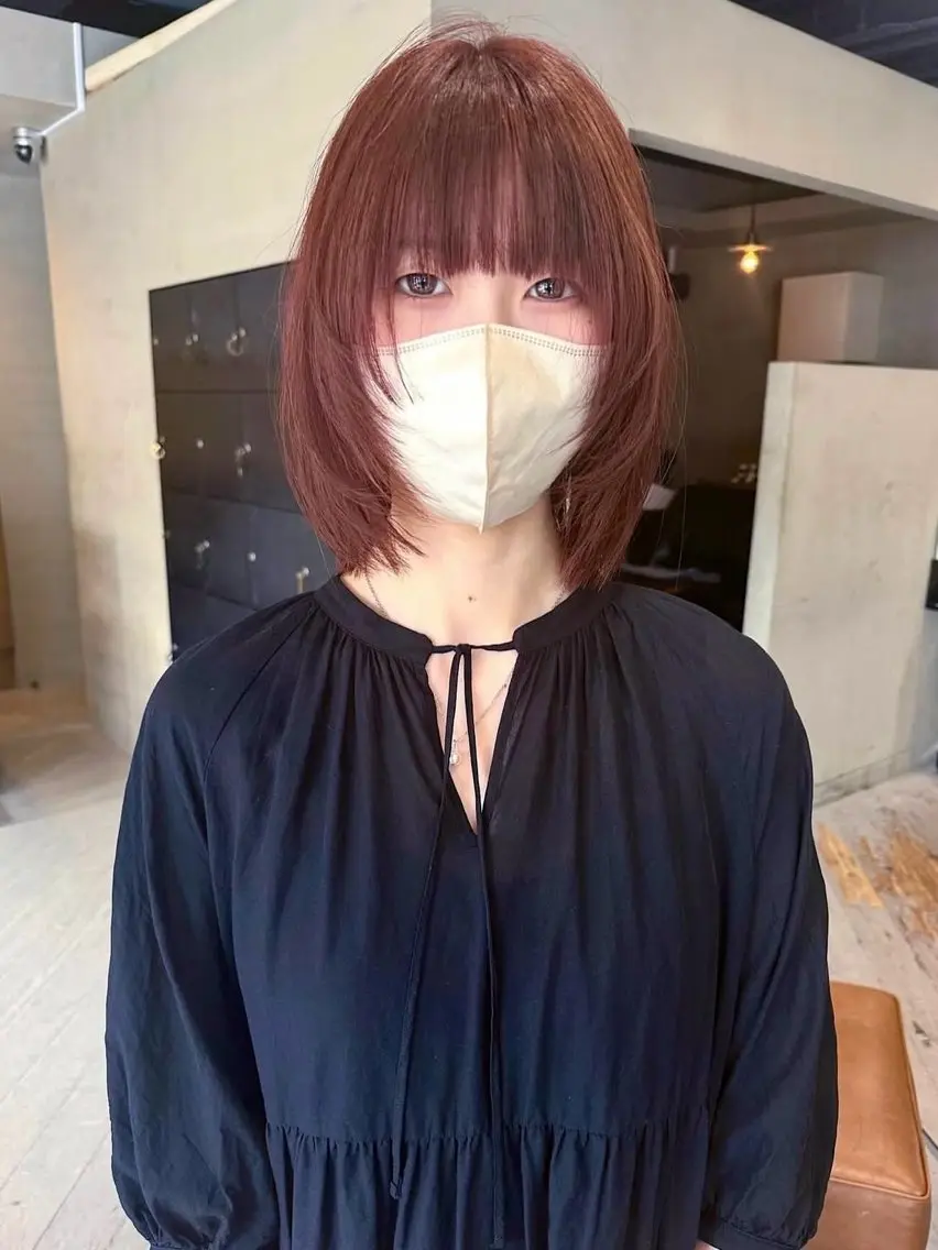 ミディアム カラー ボブレイヤー ブラウンカラー ボブ レイヤーカット カット ヘアカラー レイヤー / ボブ/ 透明感カラーsakiのヘアスタイル